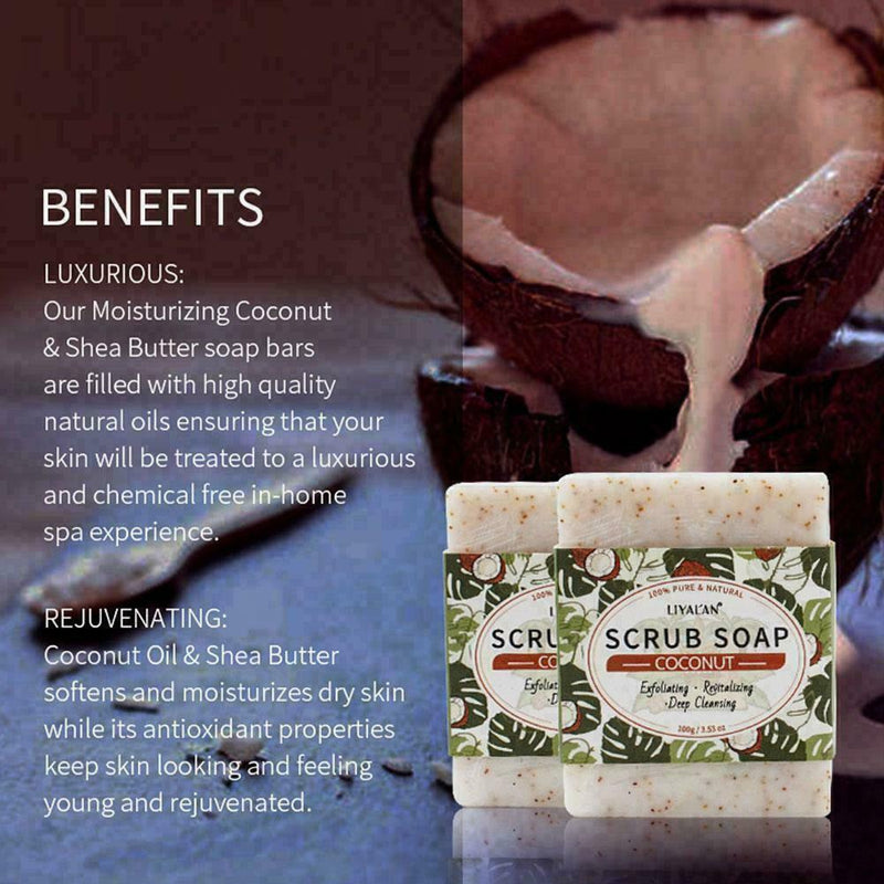 Coconut Scrub Soap Gently Softens Cuticles And Rejuvenates Cleansing Body A9M2