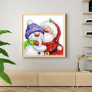 5D DIY Full Drill Round Shape Snowman Rhinestone Diamond Drawing for Bedroo