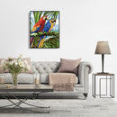 DIY Digital Oil Painting By Numbers Kits Two Parrots Animals Wall Picture