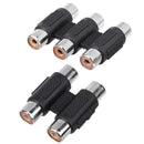 RCA Female to RCA Female Connector AV Cable Plug Jack Adapter*3(2 in1)