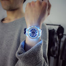 5pcs LED Flash Light Rhinestone Student Silicone Quartz Watch (Balck)