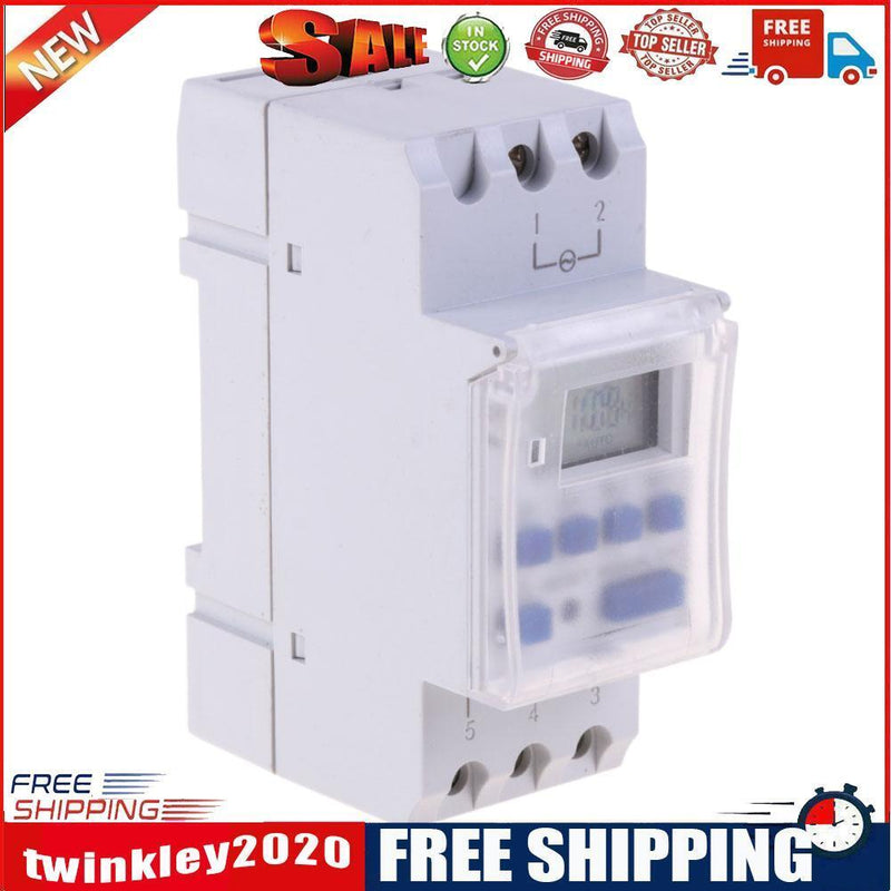 220VAC 16A Din Rail Digital Programmable Timer Switch Relay Timer Control