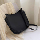 Casual Solid Color Large Crossbody Handbags PU Leather Women Flap Shoulder Bags