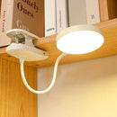Touch Dimming Light Study Wireless USB Rechargeable LED Table Lamp White Clip