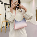 PU Leather Alligator Pattern Underarm Bag Ladies Fashion Gradient Color Purse