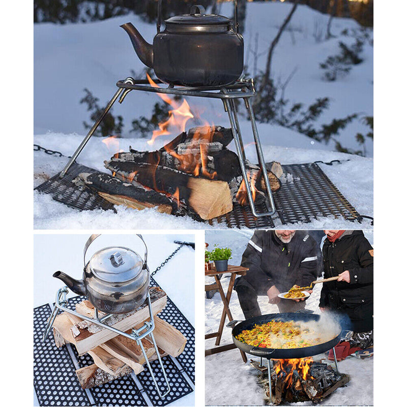 Outdoor Barbecue Tripod Rack Camping Grill Cooking Pot Cookware Picnic Tool
