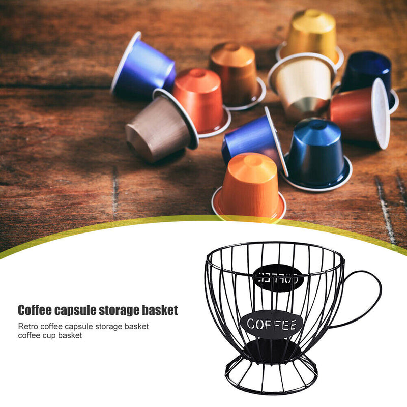 Universal Coffee Capsule Pod Storage Basket Coffee Cup Organizer (Black) Newly