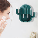 Cactus Wall Mounted Toothbrush Holder Toothpaste Storage Rack (Dark Green) Newly