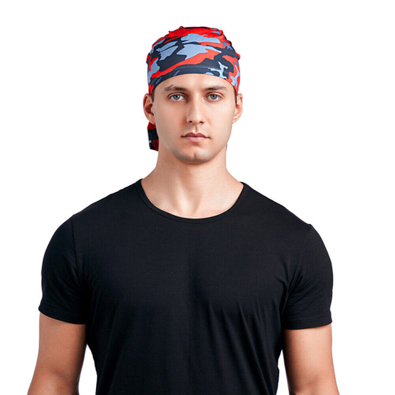 Cycling Camping Neck Tube Scarf Ice Silk Running Bandana (Red Camouflage) Newly
