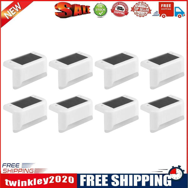 8pcs LED Solar Path Stair Fence Lamp Outdoor Waterproof Step Deck Light (D)