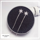 Long Tassel Fashion Pendant Jewelry Rhinestone Earrings Snowflake Ear Stud