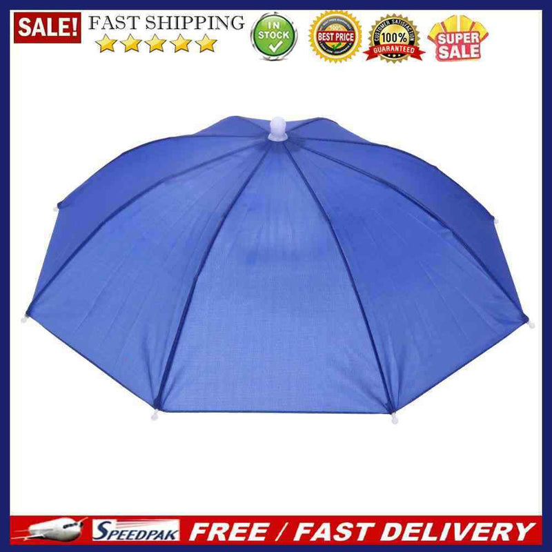 5pcs Head Umbrella Anti-Rain Fishing Anti-Sun Umbrella Hat (D)