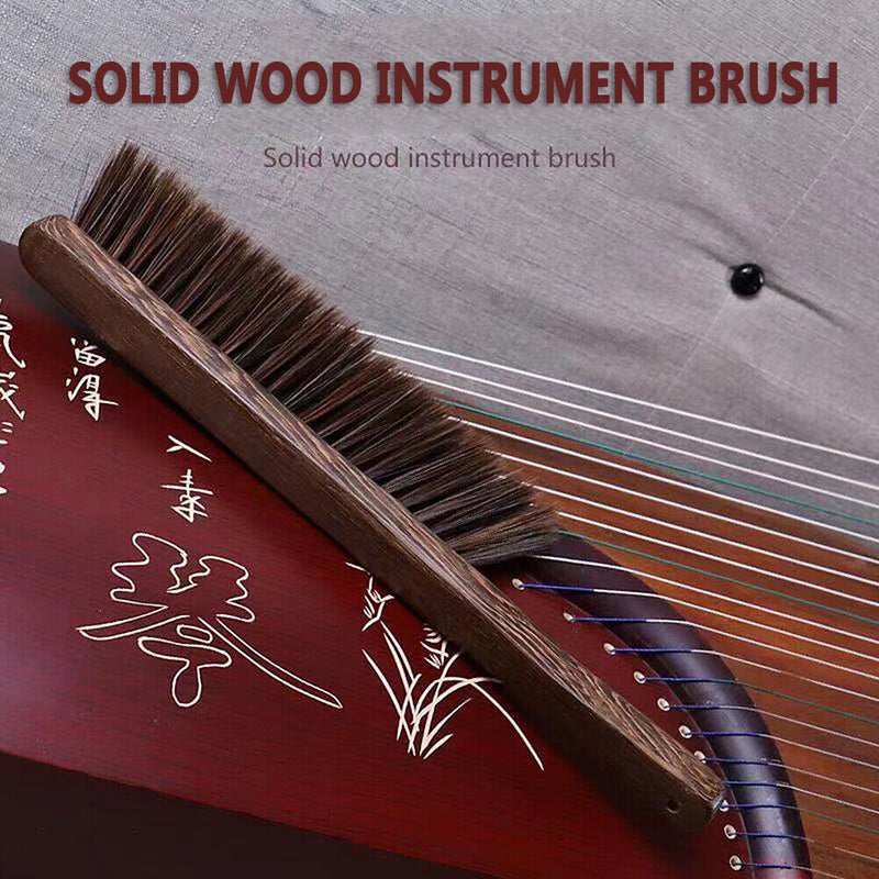 Guzheng Wood Chinese Zither Cleaning Soft Bristles Piano Brush with Handle Newly