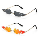 Trending Eyewear Rimless Wave Sun Glasses Fashion Sunglasses Fire Flame