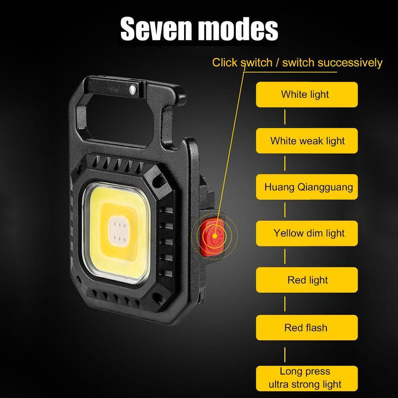 COB LED Mini Keychains Flashlight 500lm Waterproof Pocket Work Lamp (B)