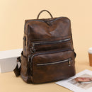 #A Unisex Backpack Waterproof Leather Large Capacity Travel Anti Theft Rucksacks
