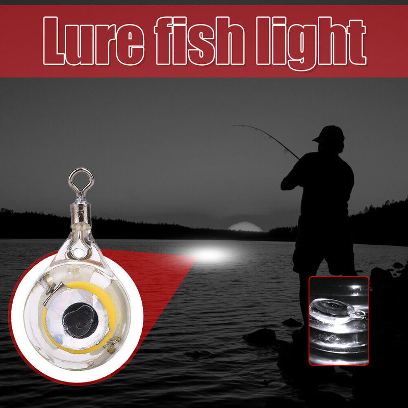 3x Fishing Lure Trap Light LED Underwater Eye Shape Squid Bait Lamp (White)
