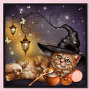 40x50cm Cross Stitch Full Embroidery Kit Halloween Cat Home Art Decor Stamped