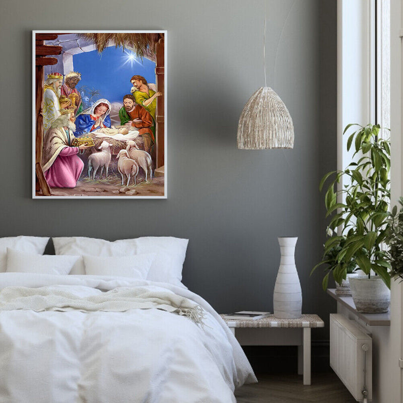 40x50cm Nativity Canvas Painted Oil Paint By Numbers Wall Art Modern Room Decor