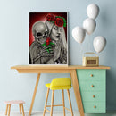 DIY Skeleton Roses Rhinestone Picture 5D Full Round Drill Diamond Painting
