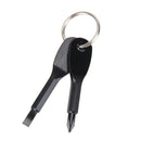 2 in 1 Stainless Steel Mini Keychain Slotted Phillips Screwdriver (Black)