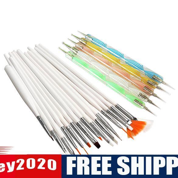 20pcs Nail Art Design Set Dotting Painting Drawing Polish Brush Pen Tools