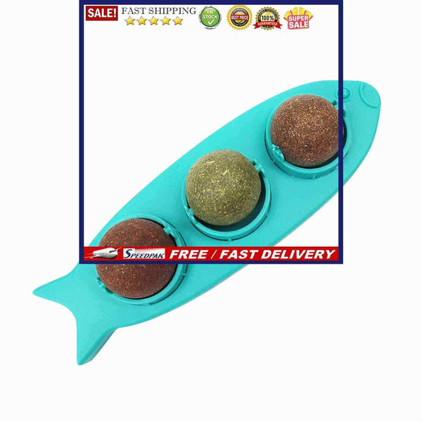 Cat Mint Ball Toys - Catnip Roller Treats Kitten Chewing Toys for Wall Moun