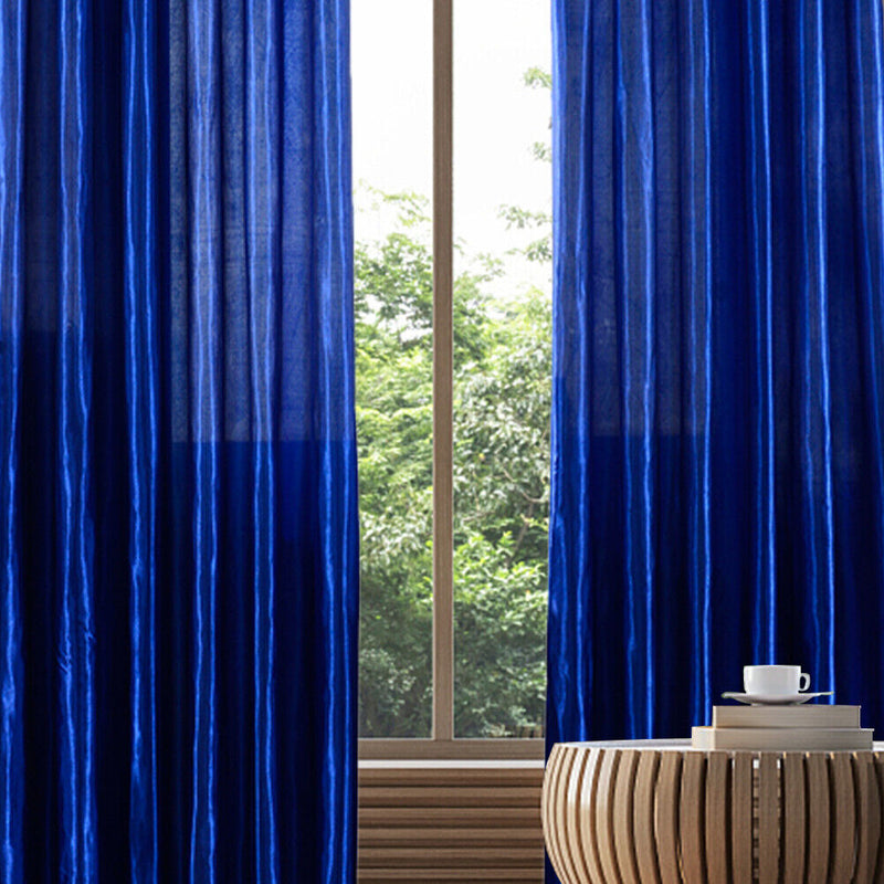 Modern Solid Color Satin Door Window Curtain Room Semi-shading Drape Curtai