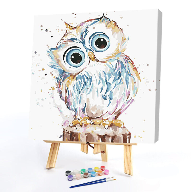 Cute Owl Oil Painting By Numbers Kit DIY Frameless Picture On Canvas Craft