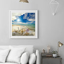 DIY Paint By Number Kit Seaside Beach Scenery No Frame for Home Art Decor