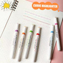 6X Heart Flower Dot Line Shaped Highlighter Pen Color Roller Tip Curve Liner`