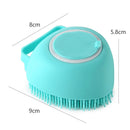 Dog Bath Brush Massage Gloves Silicone Comb Cat Shower Grooming (Blue) Newly