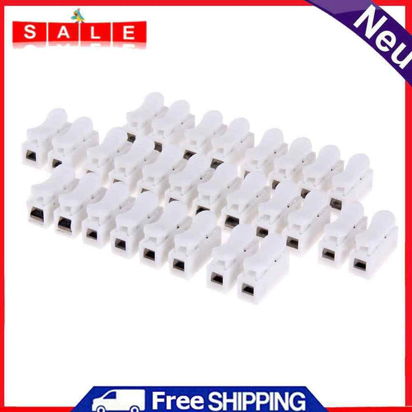 50pcs/Lot Push Wire Male 2P Shock Connector Terminal Blocks Connector