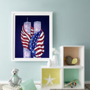 5D Diamond Painting Kit Flag Twin Towers Full Square Drill DIY Art Crafts Mosaic