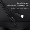 USB Type C Power Supply PD Fast Charger Adapter Cable for Microsoft Surface Pro