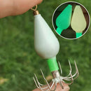 10pcs Squid Jigs Hook Cuttlefish Octopus Bait Fishhook (Green Luminous 30g)