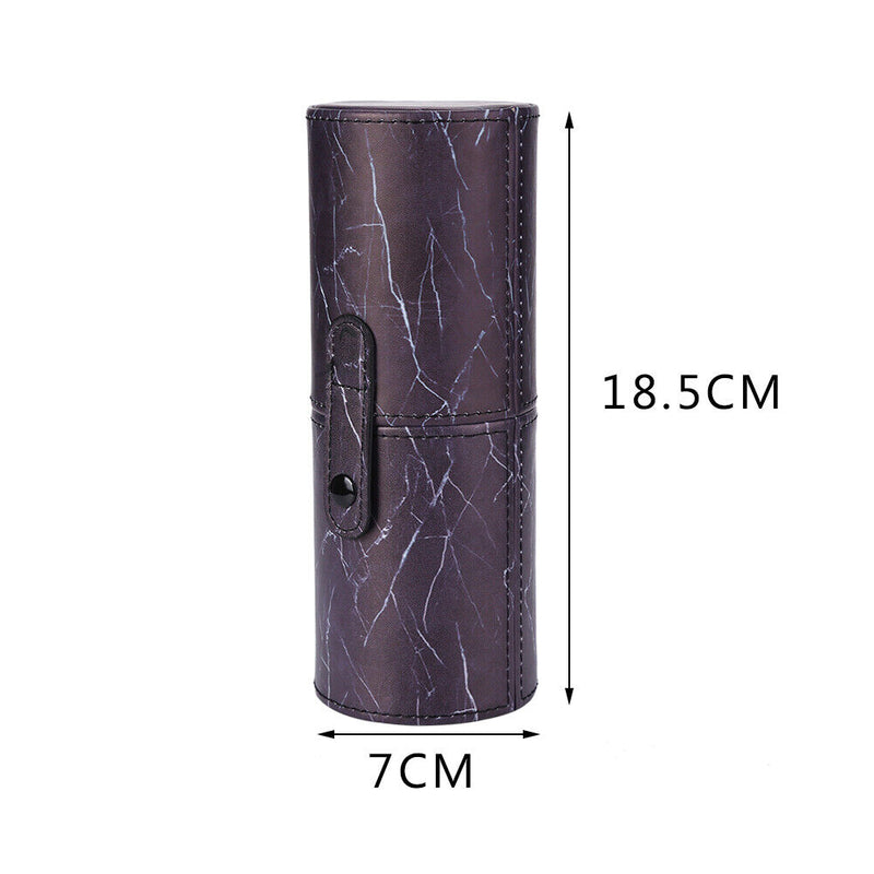 Portable PU Leather Makeup Storage Holder Cosmetic Brush Pen Cup Box (E)