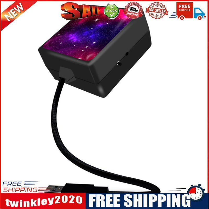 USB Car Ceiling Atmosphere Light 2-Color Starry Sky Ambient Lamp (Red+Blue)