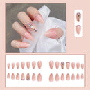 Jelly Gum Luxury Crystal False Nails Almond Ombre Ballerina Ballet Nail Tip
