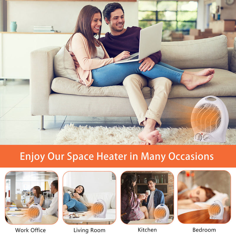 Electric Space Heater Fast Heating Small Heaters Fan - 2000W for Table Desk