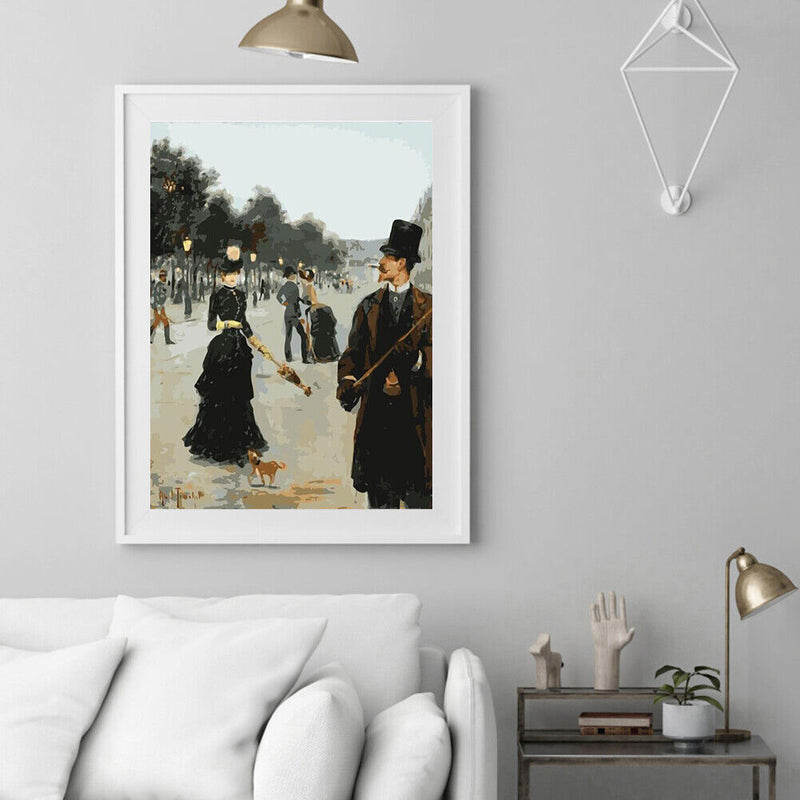 Frameless Oil Painting Arts Picture By Number Square People Hand Painted Craft