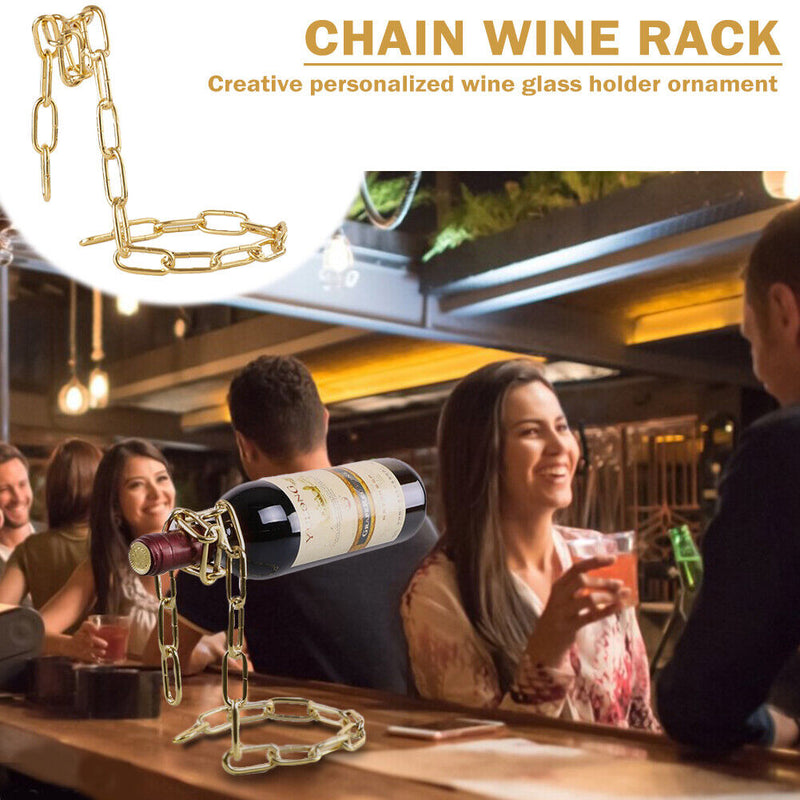Hanging Suspension Chain Magical Wine Rack European Wine Glass Shelf (A)