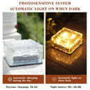 1PC Solar Powered LED Glass Cube Ice Brick Light Outdoor Garden Patio 202!