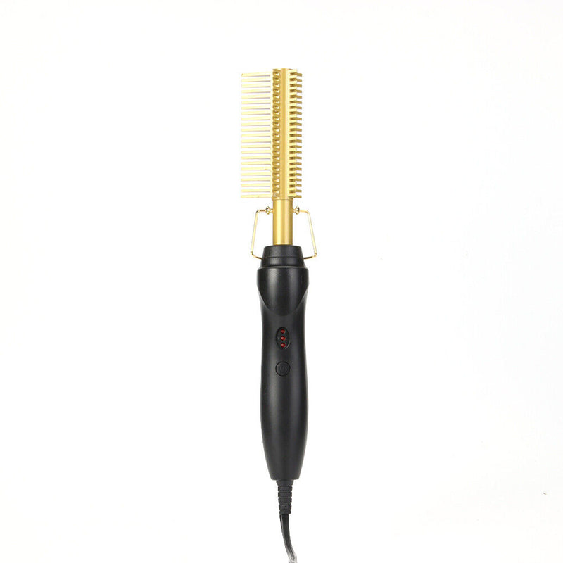 Adjustable Temperature Hair Straightener Curler Wet Dry Electric Heating Comb