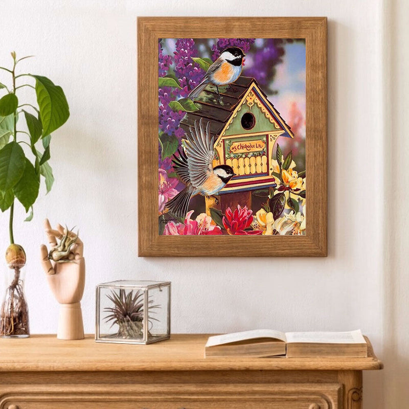 Bird House Oil Paint By Numbers Kits Picture Wall Art DIY for Adults Children