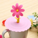 Sunflower Dustproof Reusable Silicone Cup Lid Insulation Cup Cover (Pink) Newly