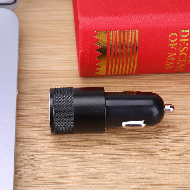 Metal Dual USB 2.1A Car Cigarette Lighter Adapter Charger(Black) Newly