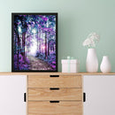 11CT Printed Full Cross Stitch Handcraft Purple Forest Artwork Wall Decor