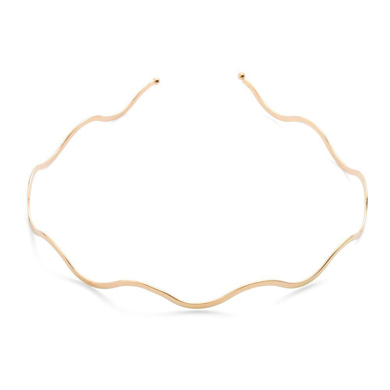 Elegant Geometric Thin Headbands Metal Headdress Hair Hoop Wave Bending
