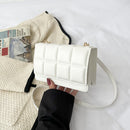Women Chocolate Square PU Flap Shoulder Bag Small Messenger Crossbody Handbags